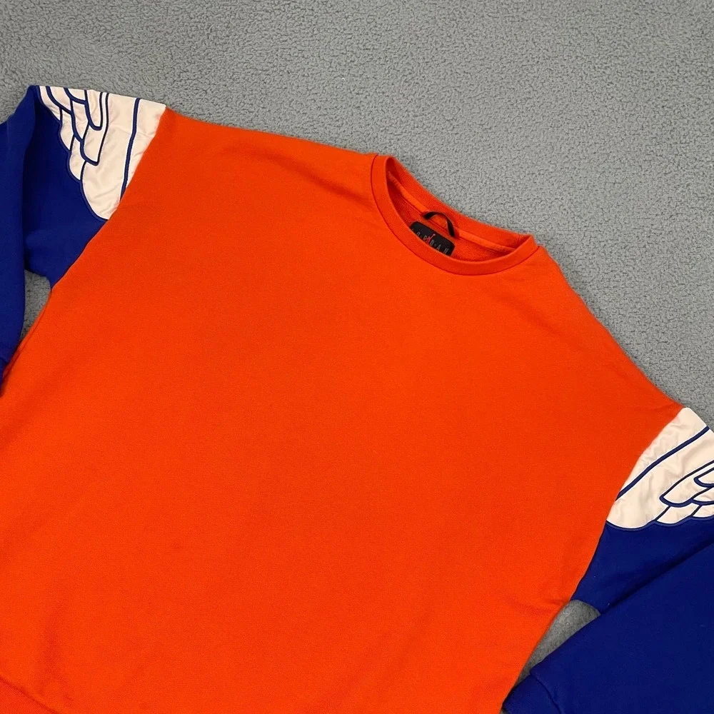 Nike Air Jordan Wings‎ Classic Crew Sweatshirt Men XXL Orange Jumpman Pullover